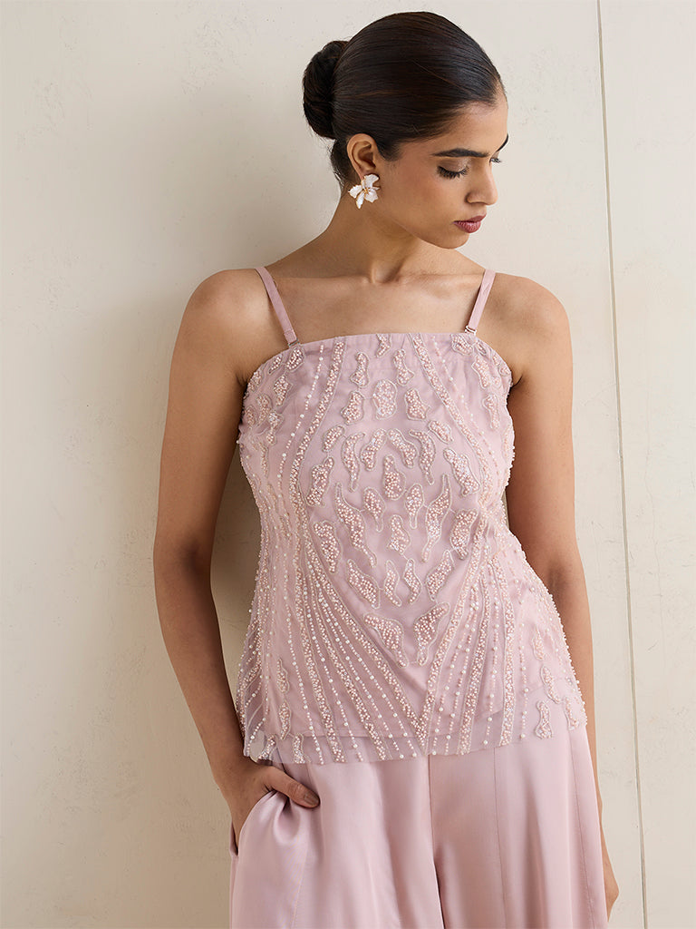 Vark Dusty Pink Embellished Top
