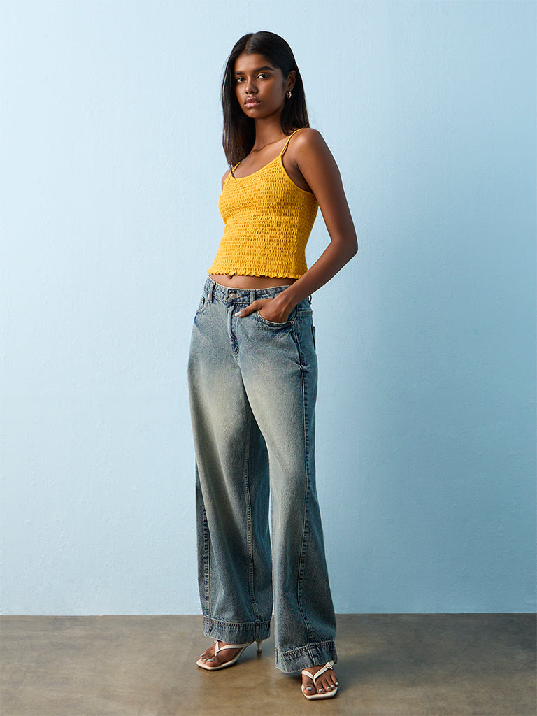 Nuon Blue Mid-Wash High-Rise Jeans