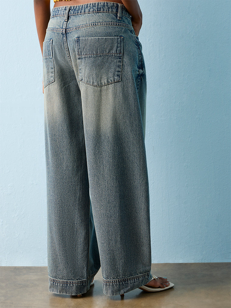 Nuon Blue Mid-Wash High-Rise Jeans