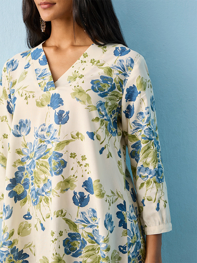 Utsa Multicolour Botanical Design Tunic