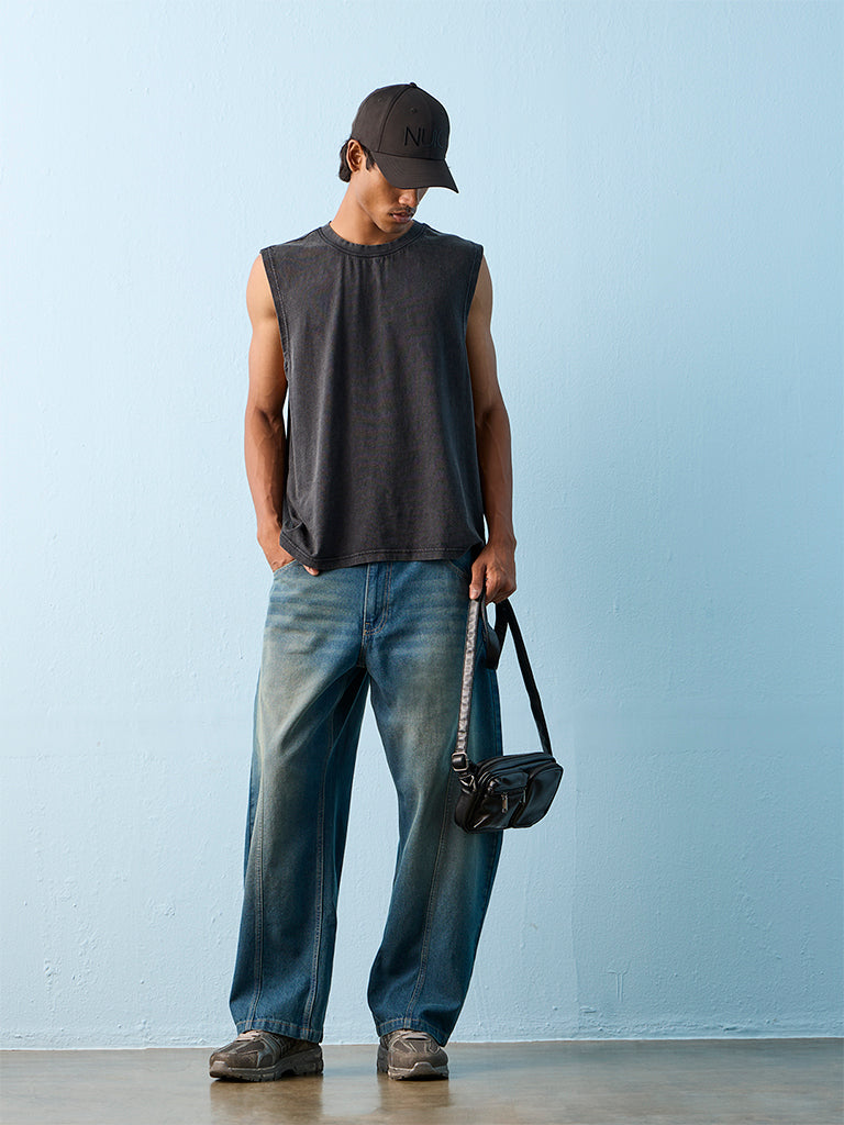 Nuon Charcoal Relaxed-Fit Cotton T-Shirt