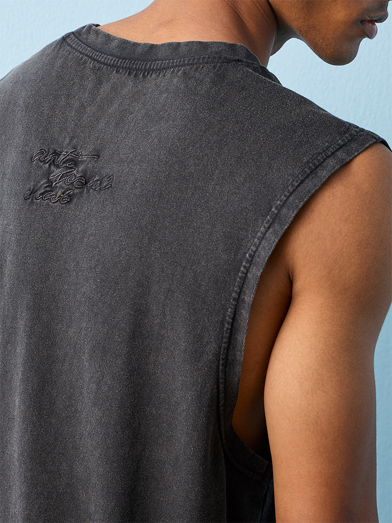 Nuon Charcoal Relaxed-Fit Cotton T-Shirt