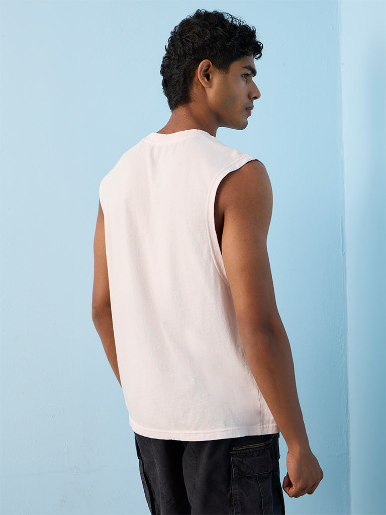 Nuon Light Pink Relaxed-Fit Cotton T-Shirt
