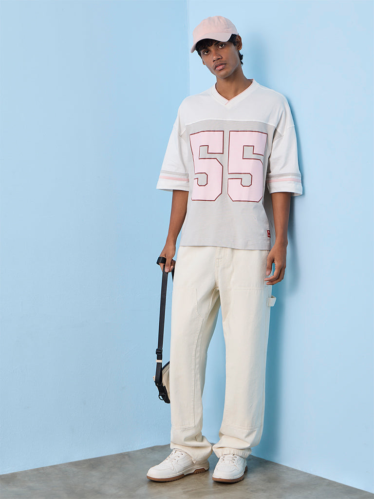 Nuon Off-White Numerical-Printed Oversized Cotton T-Shirt