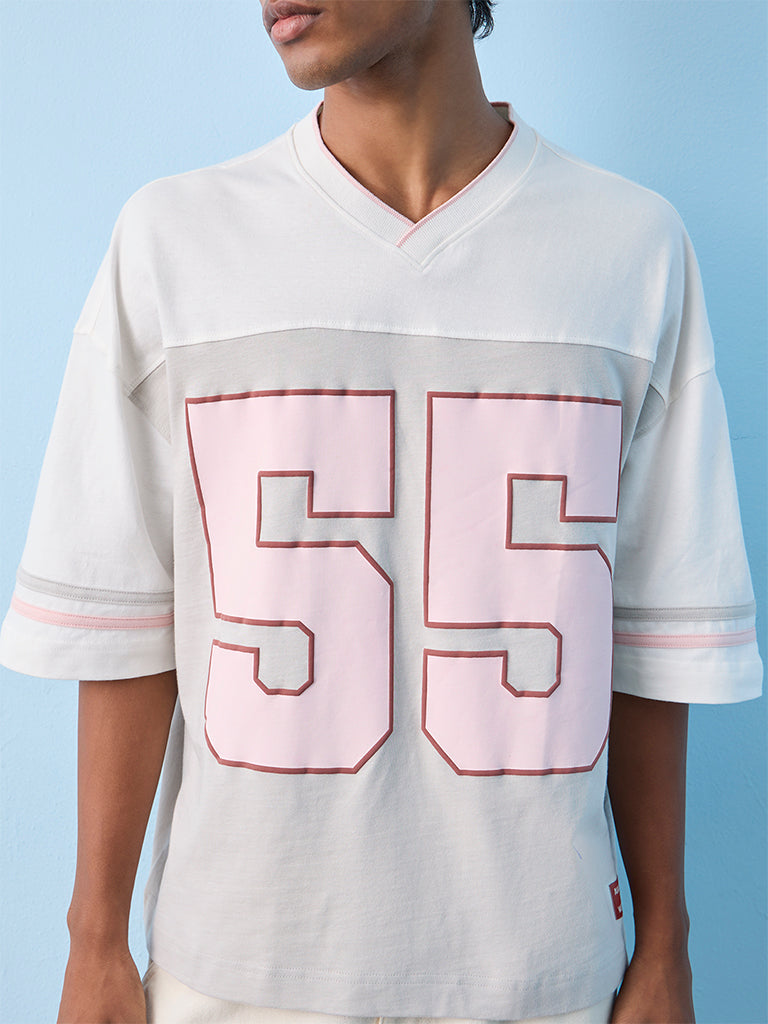 Nuon Off-White Numerical-Printed Oversized Cotton T-Shirt