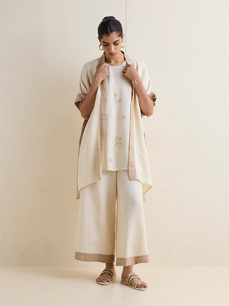 Zuba Ivory Striped Pants