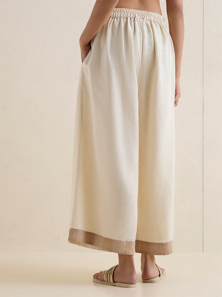 Zuba Ivory Striped Pants