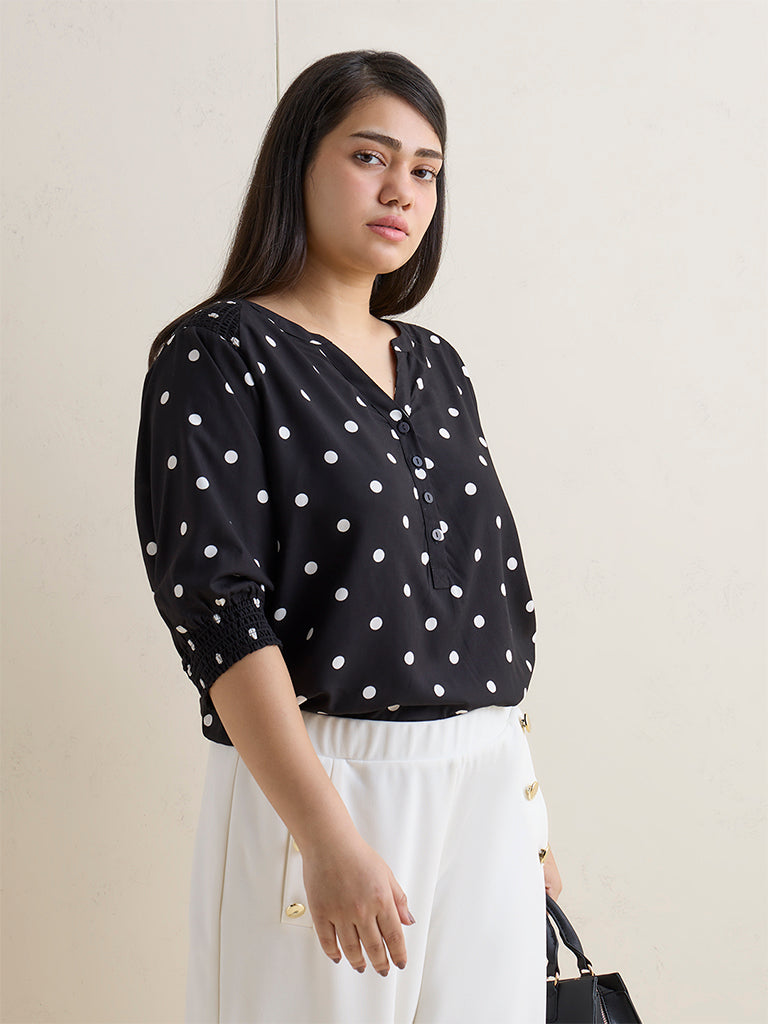 Gia Black Polka Dot Blouse