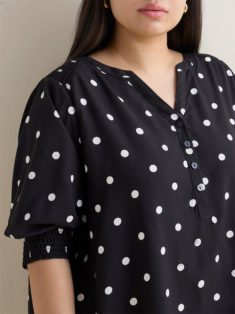 Gia Black Polka Dot Blouse