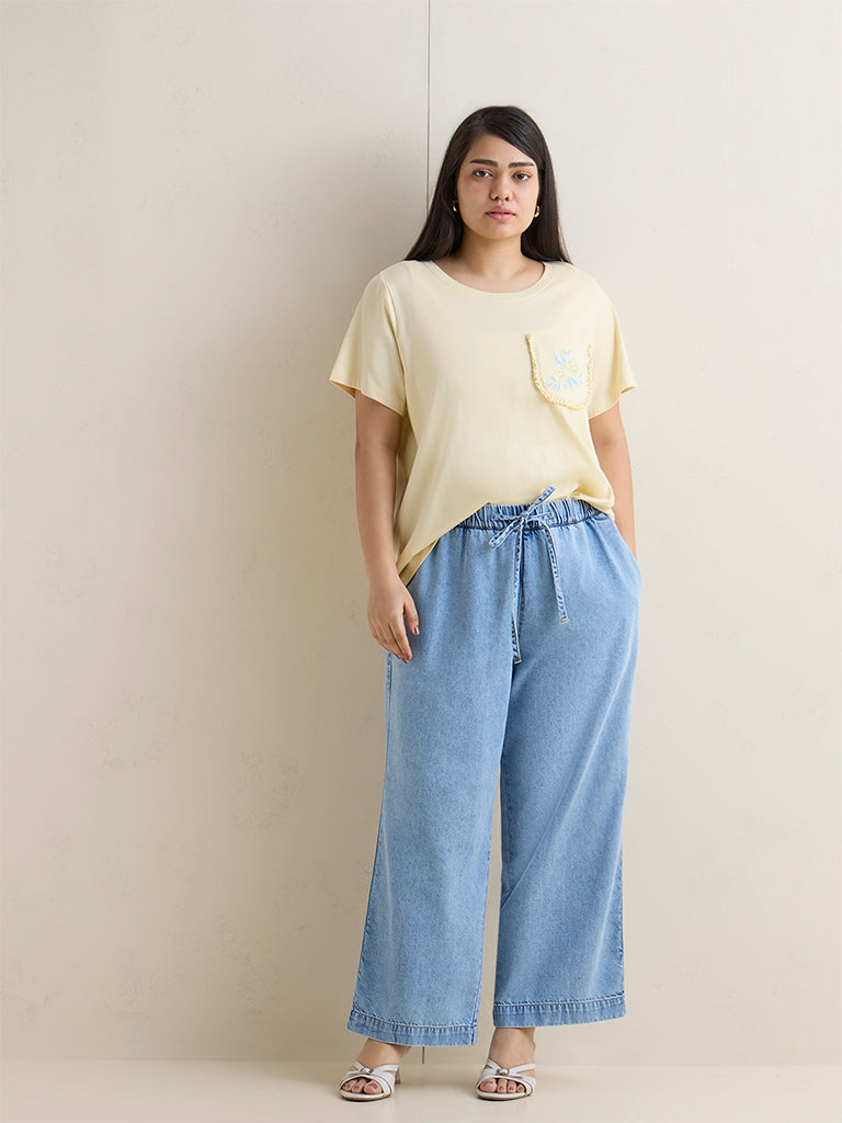 Gia Blue Faded High-Rise Denim Pants