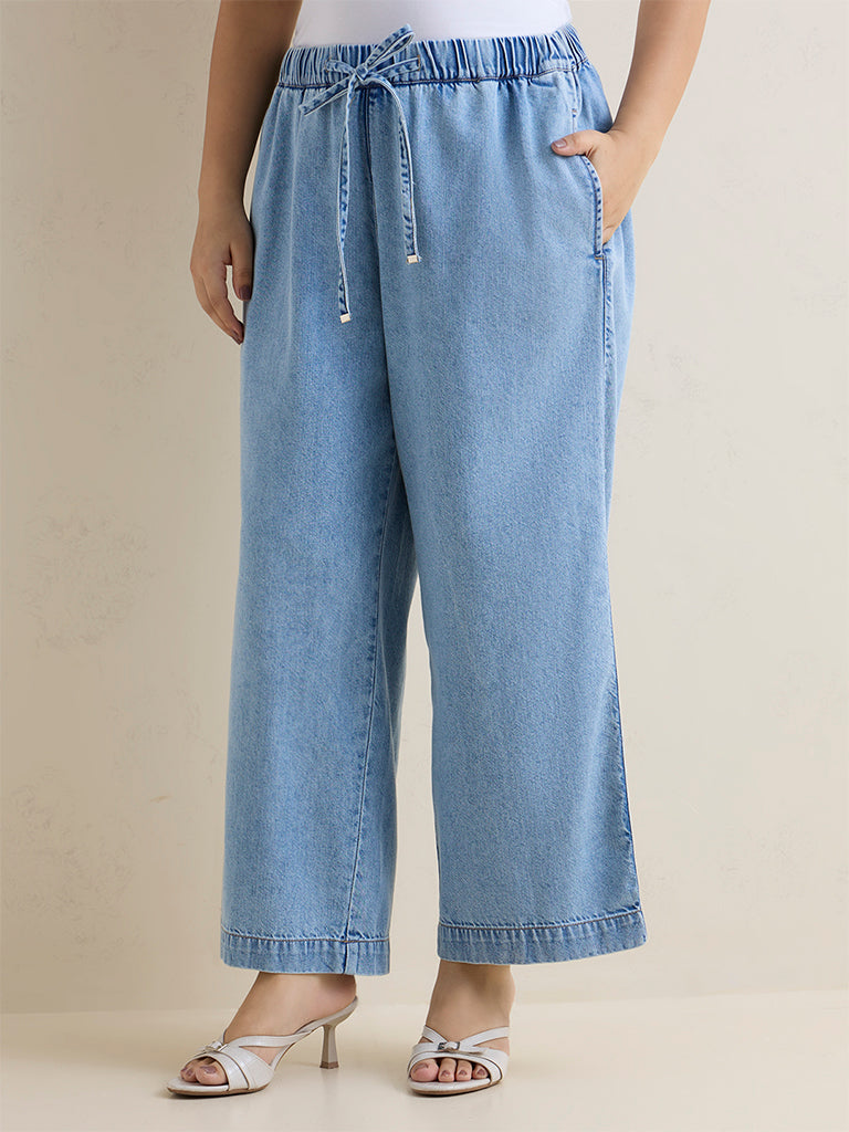 Gia Blue Faded High-Rise Denim Pants