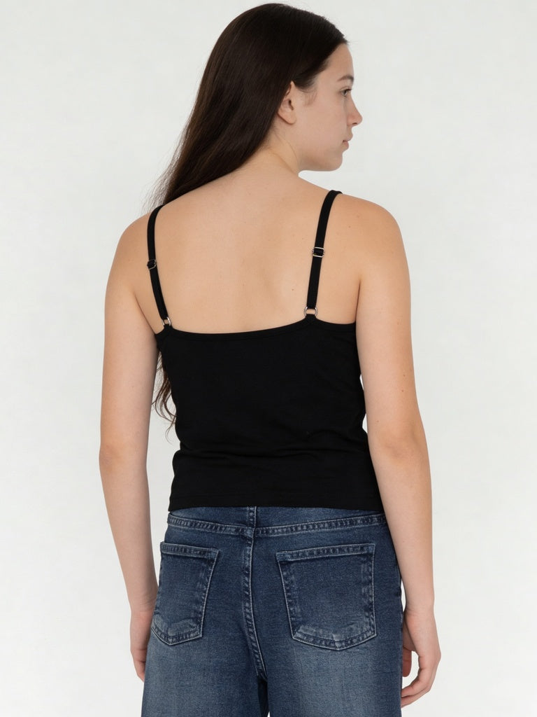 Girls Black Numeric Printed Cotton-Blend Top