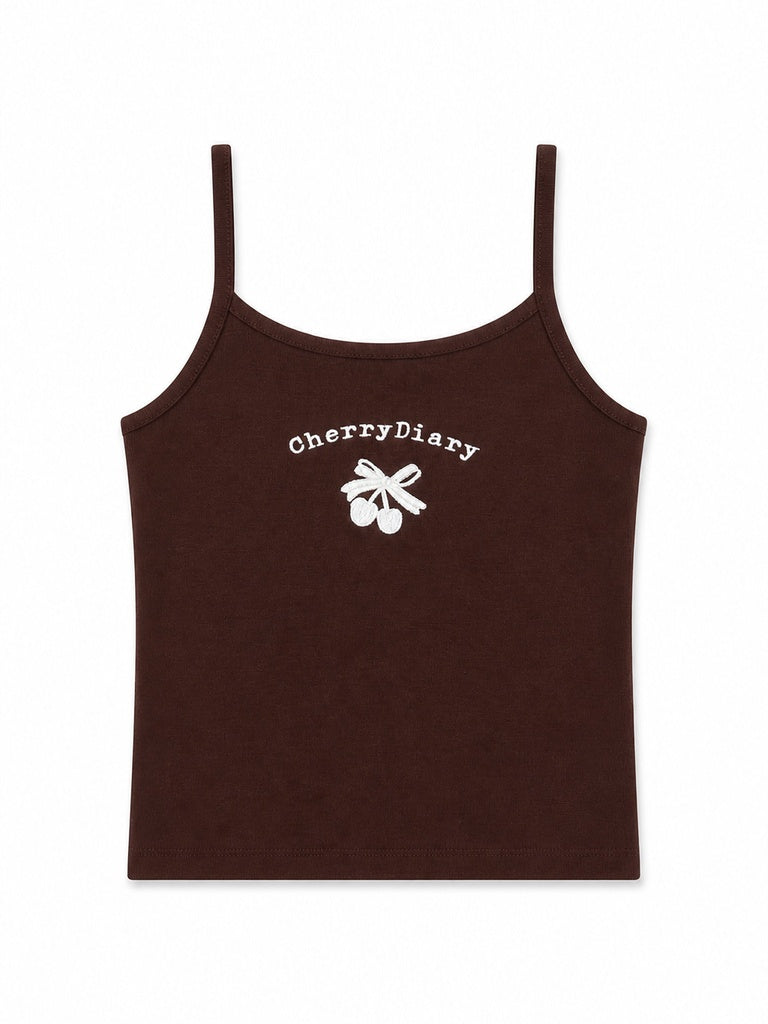 Girls Brown Graphic Printed Cotton-Blend Top