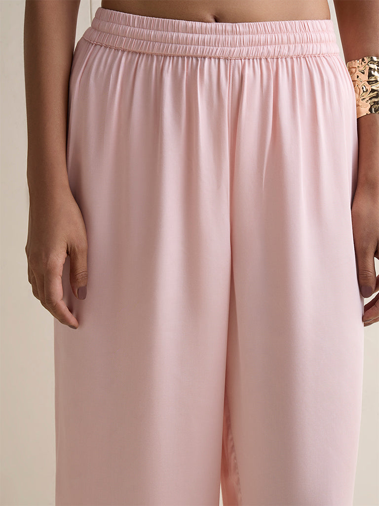 Zuba Light Pink Solid Pants
