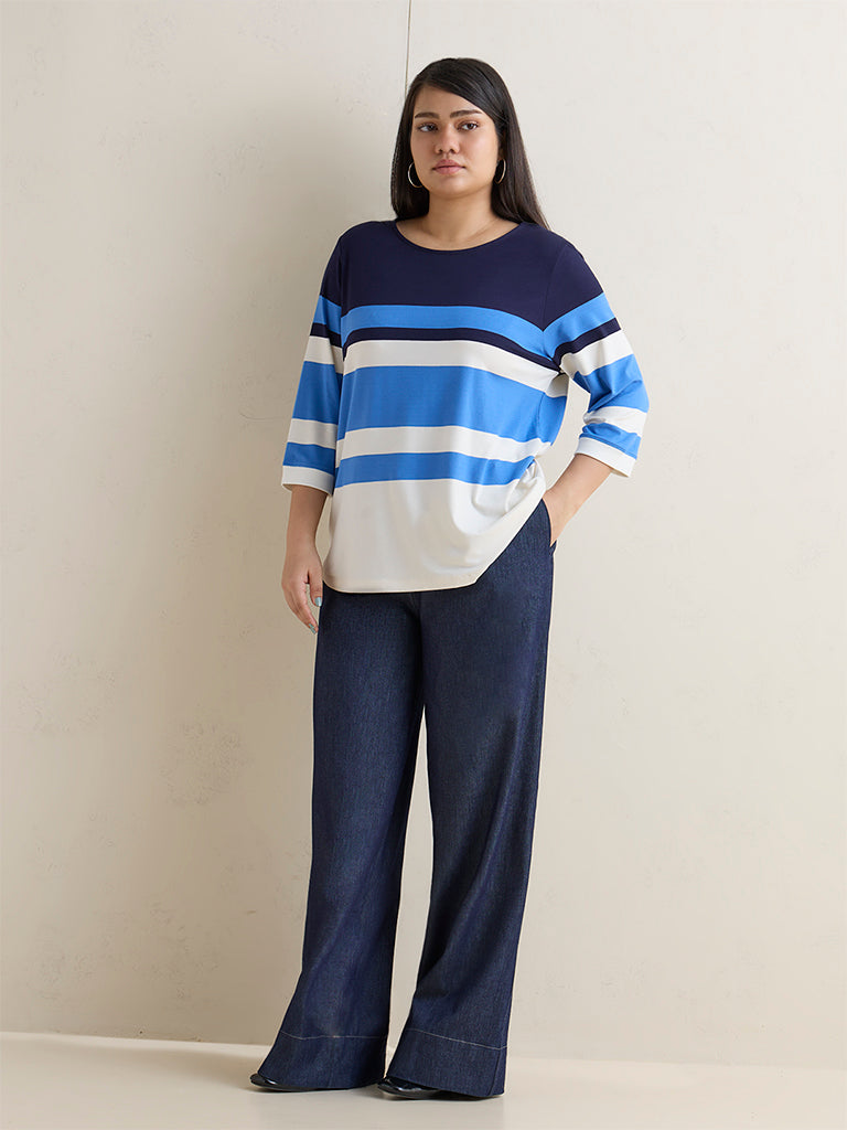 Gia Blue Striped T-Shirt