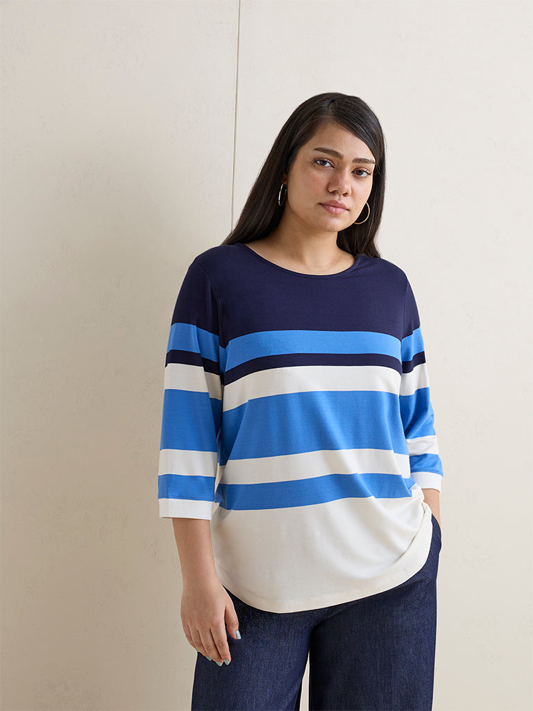 Gia Blue Striped T-Shirt