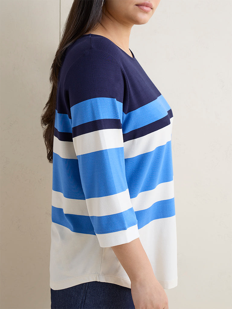 Gia Blue Striped T-Shirt