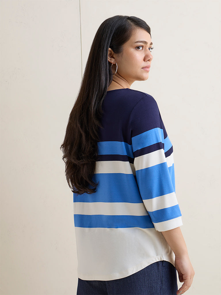 Gia Blue Striped T-Shirt