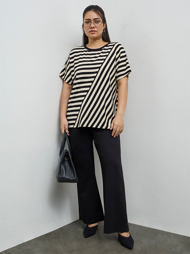 Gia Black Striped T-Shirt