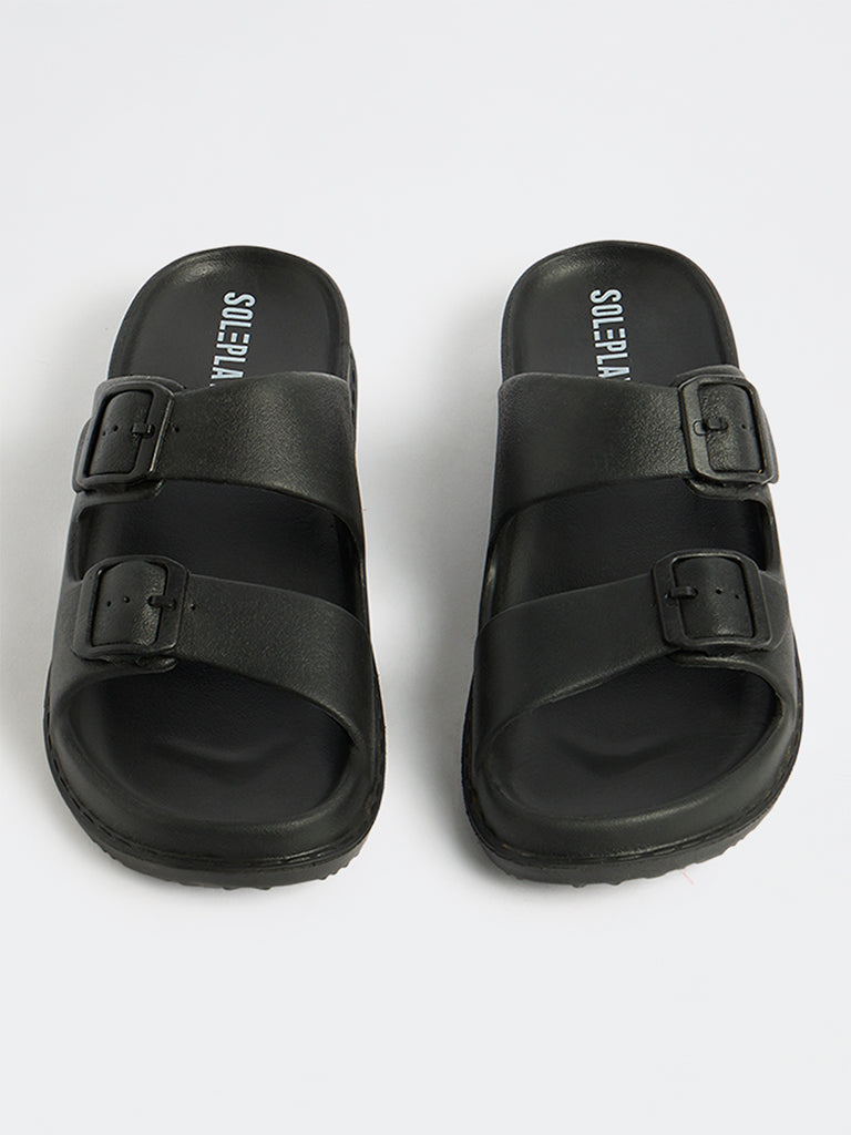 SOLEPLAY Black Double-Strap Sandals