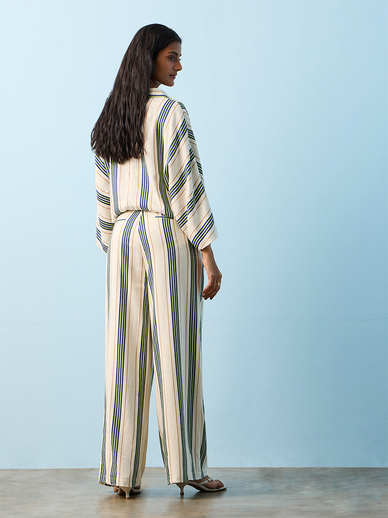 LOV Multicolour Striped High-Rise Trousers