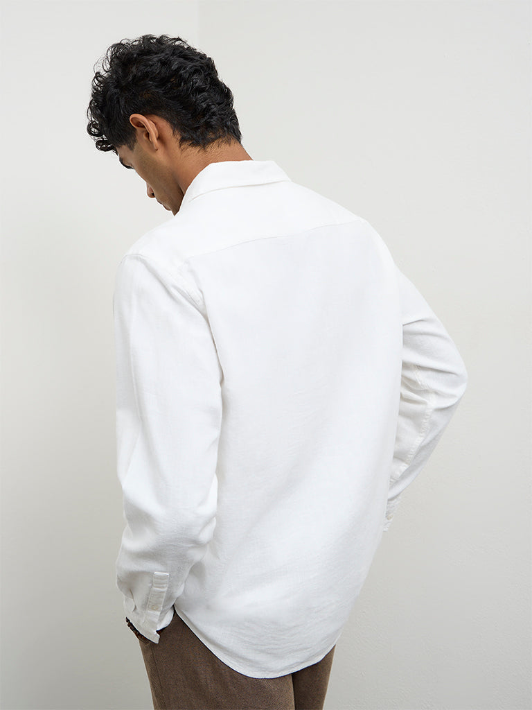 ETA White Relaxed-Fit Cotton-Blend Shirt