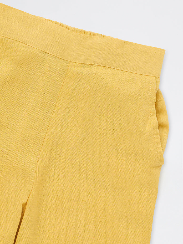 Utsa Kids Girls Yellow Cotton-Blend Ethnic Pants - (2-8 yrs)