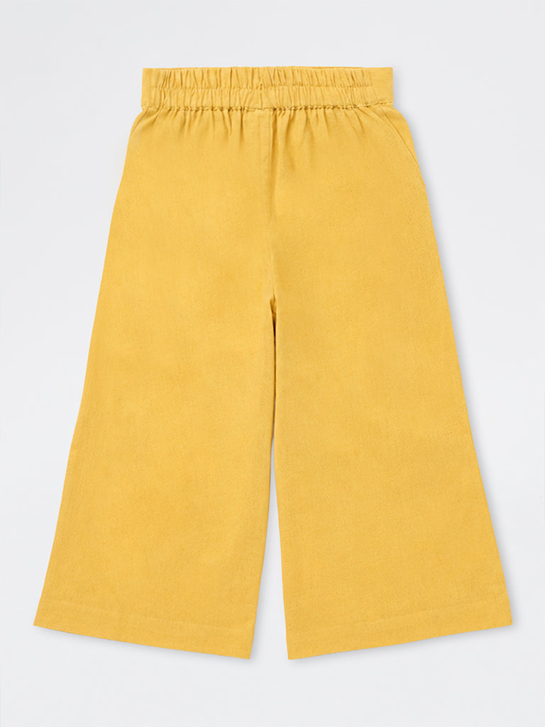 Utsa Kids Girls Yellow Cotton-Blend Ethnic Pants - (8-14 yrs)