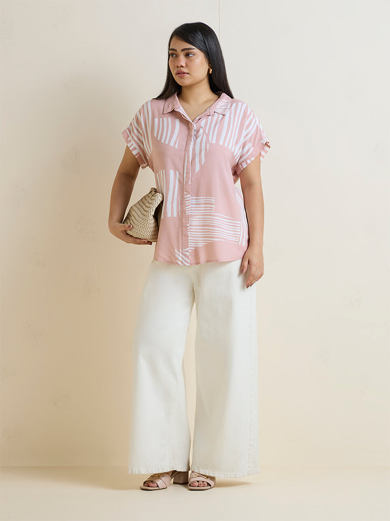 Gia Pink Striped Blouse