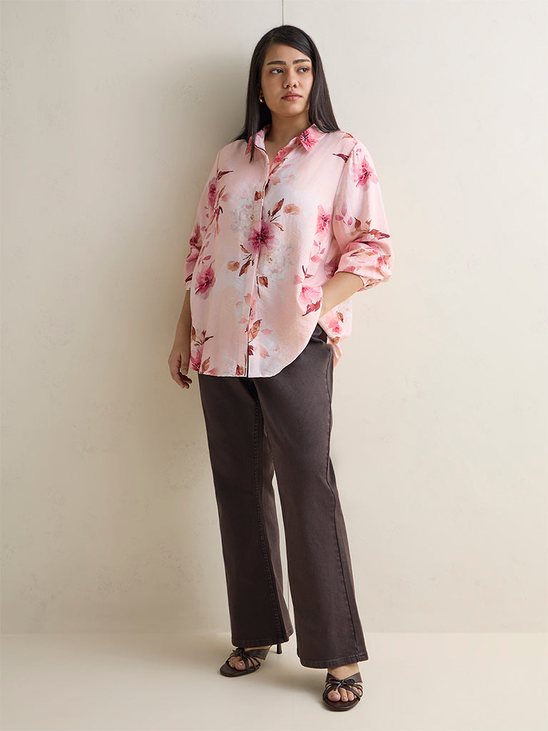 Gia Pink Floral Printed Shirt