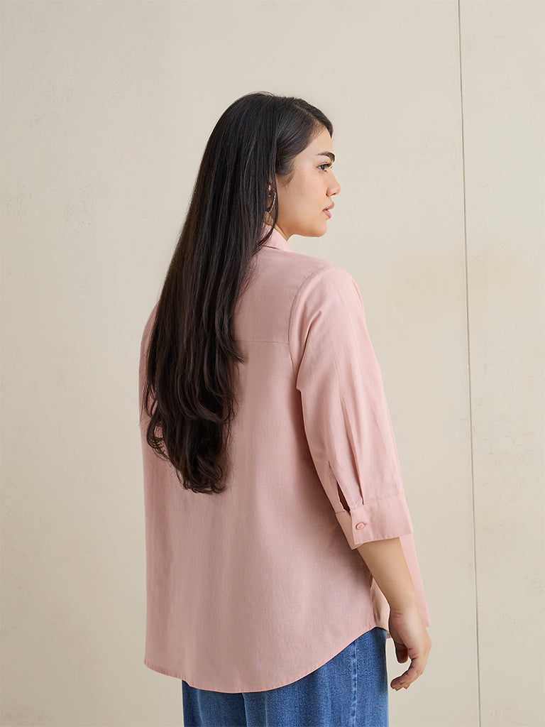 Gia Pink Floral Embellished Cotton-Blend Shirt
