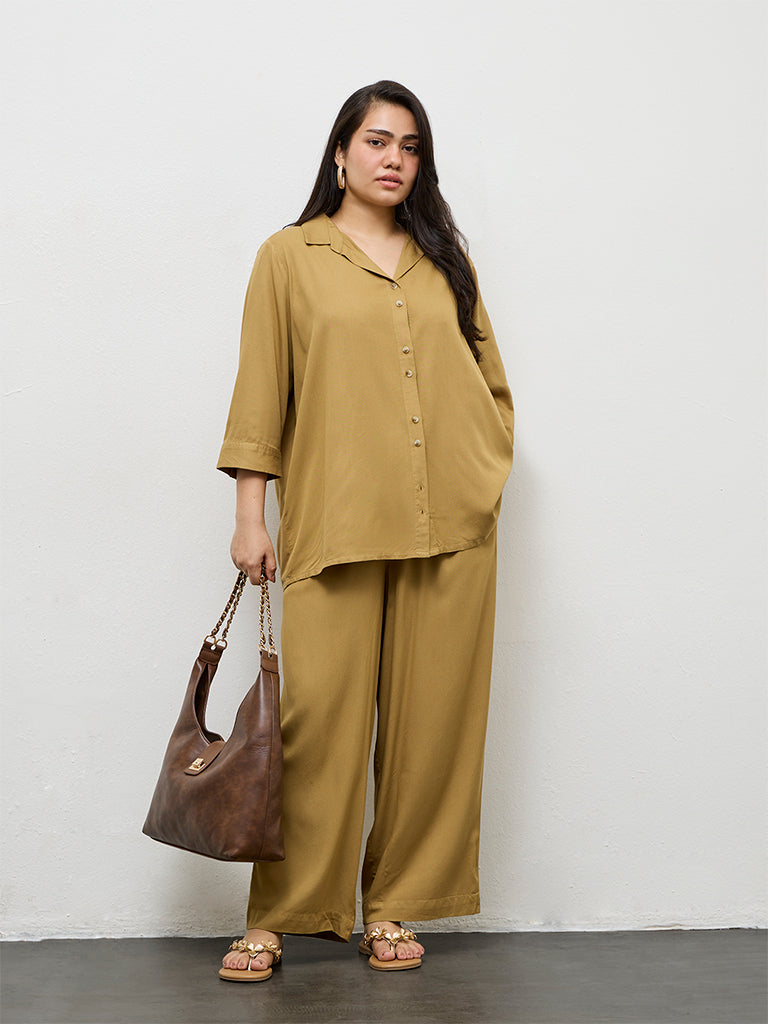 Gia Brown Solid Shirt