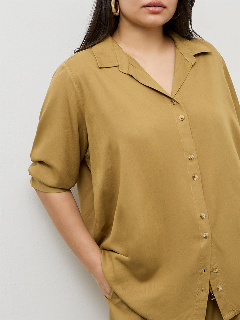 Gia Brown Solid Shirt