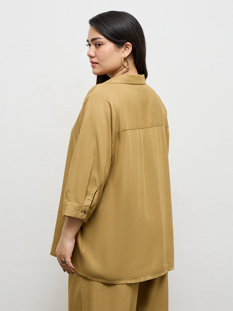 Gia Brown Solid Shirt