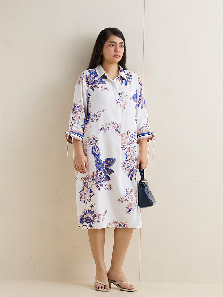 Gia Multicolor Foliage Pattern A-Line Dress