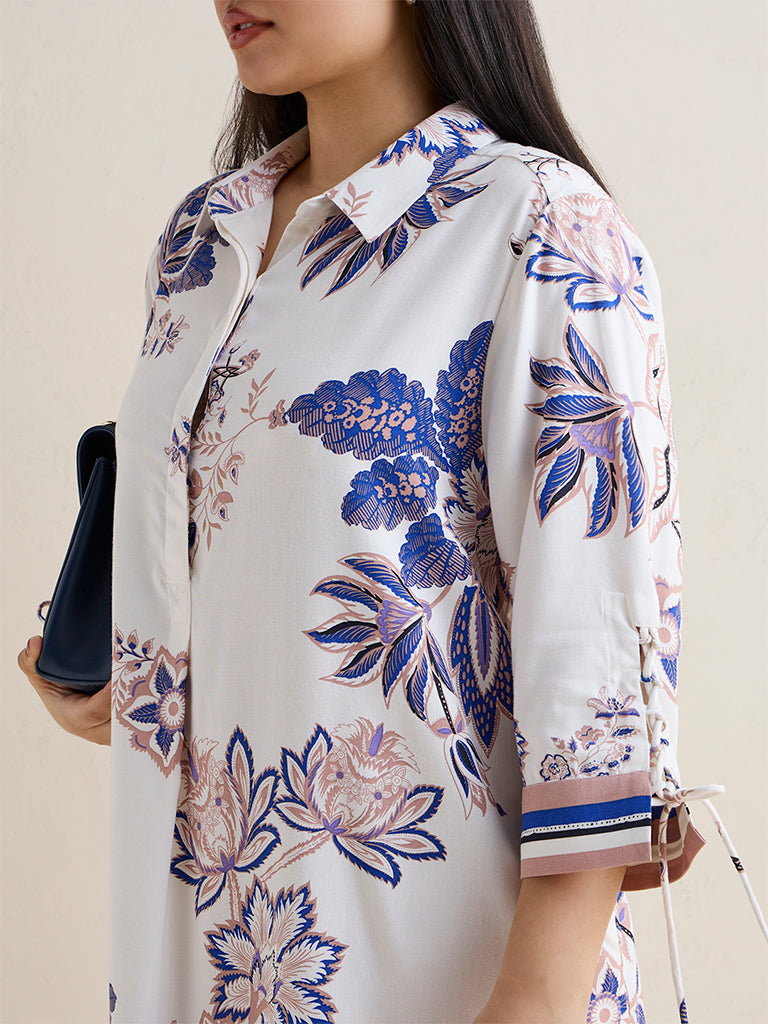 Gia Multicolor Foliage Pattern A-Line Dress