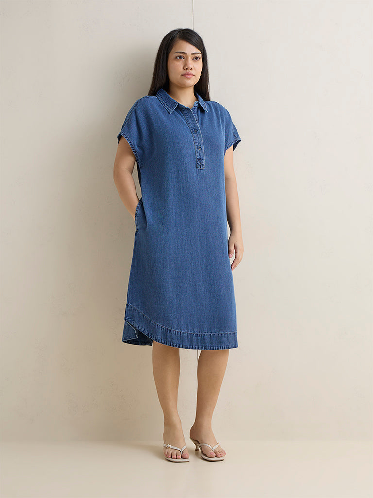 Gia Blue Denim Shirt Dress