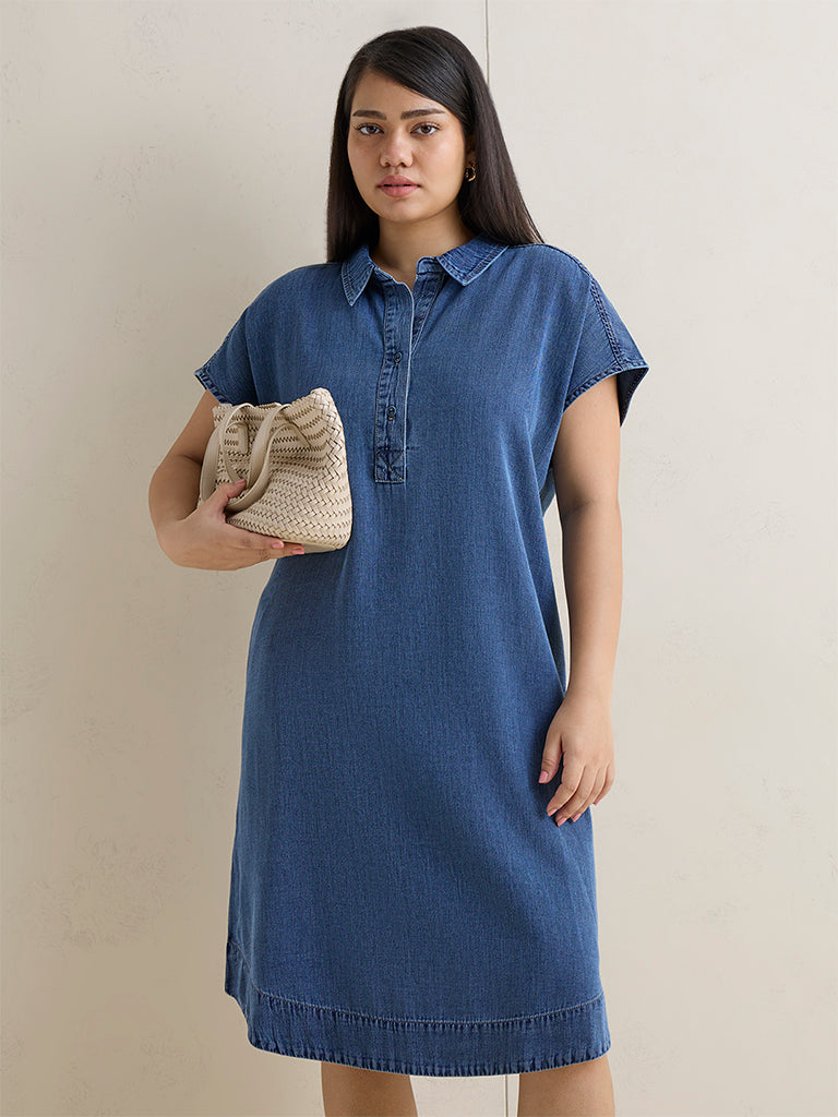 Gia Blue Denim Shirt Dress