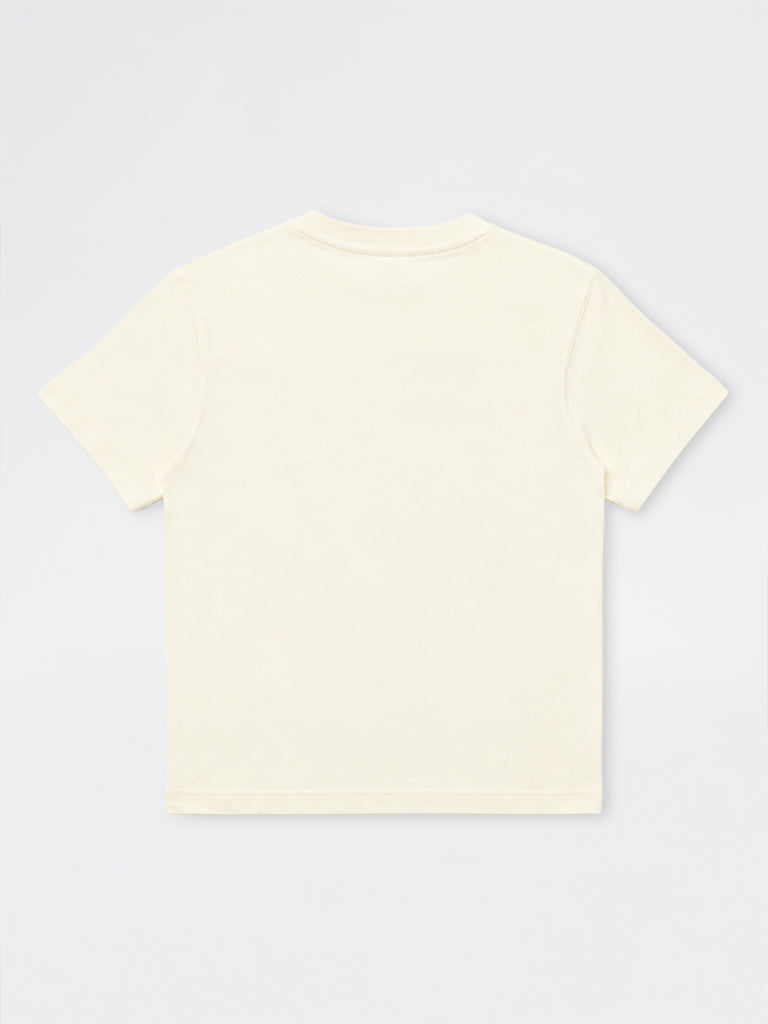 Boys Off-White Graphic Printed Cotton T-Shirt