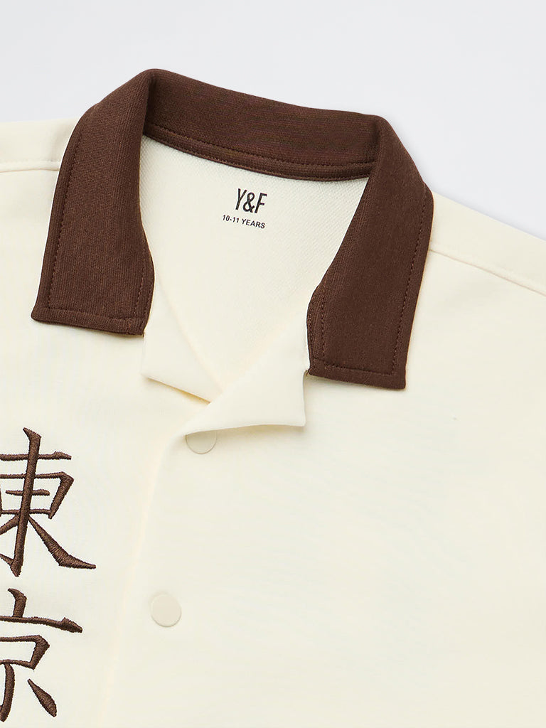 Boys Off-White Japanese-Inspired Printed Shirt