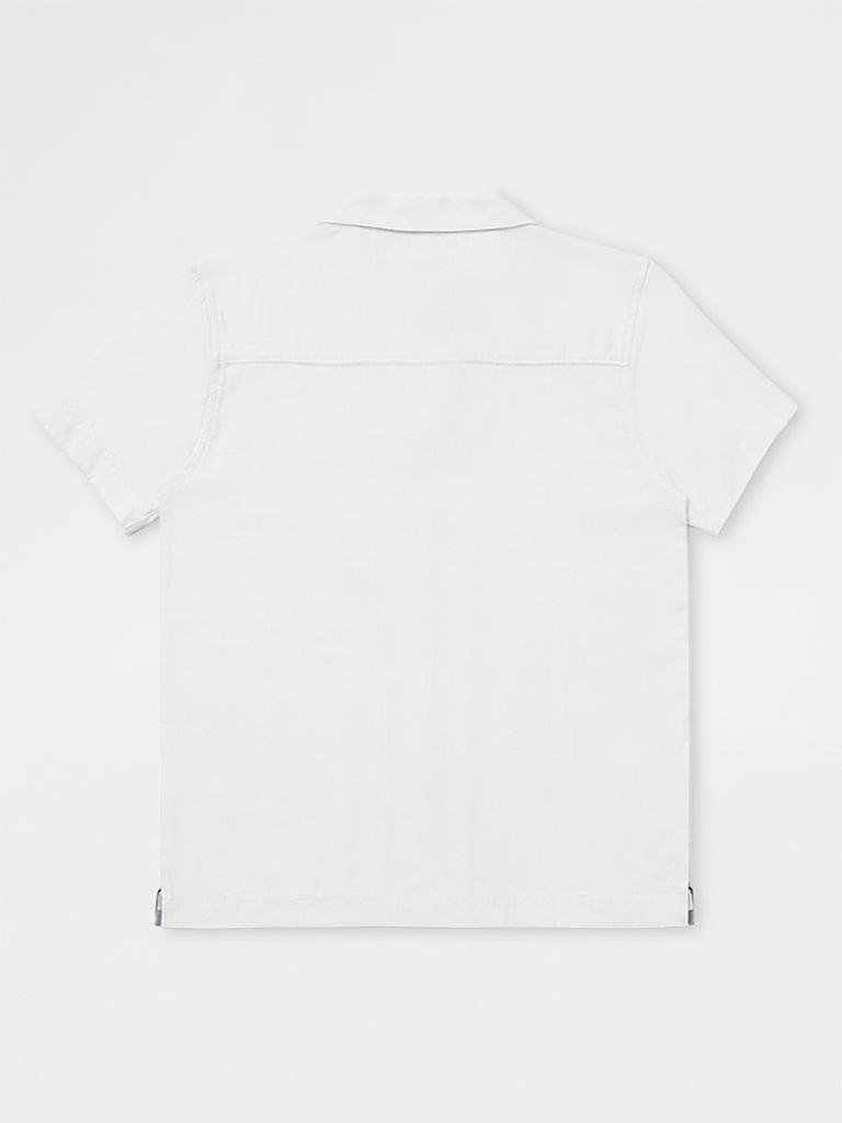 Boys Grey Landscape Printed Shirt
