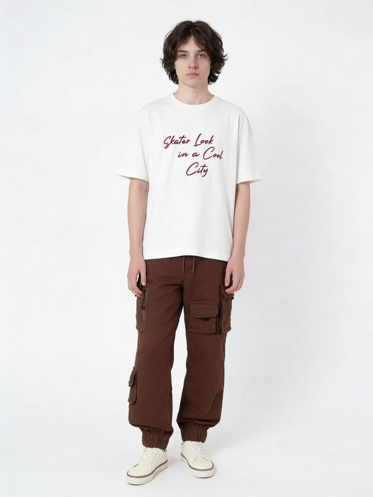 Boys Off-White Chain Detail Cotton T-Shirt
