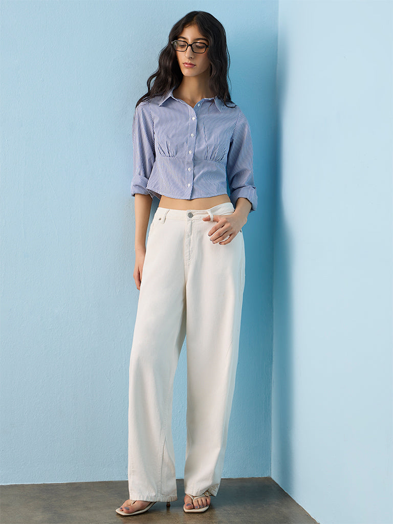 Nuon Blue Striped Shirt