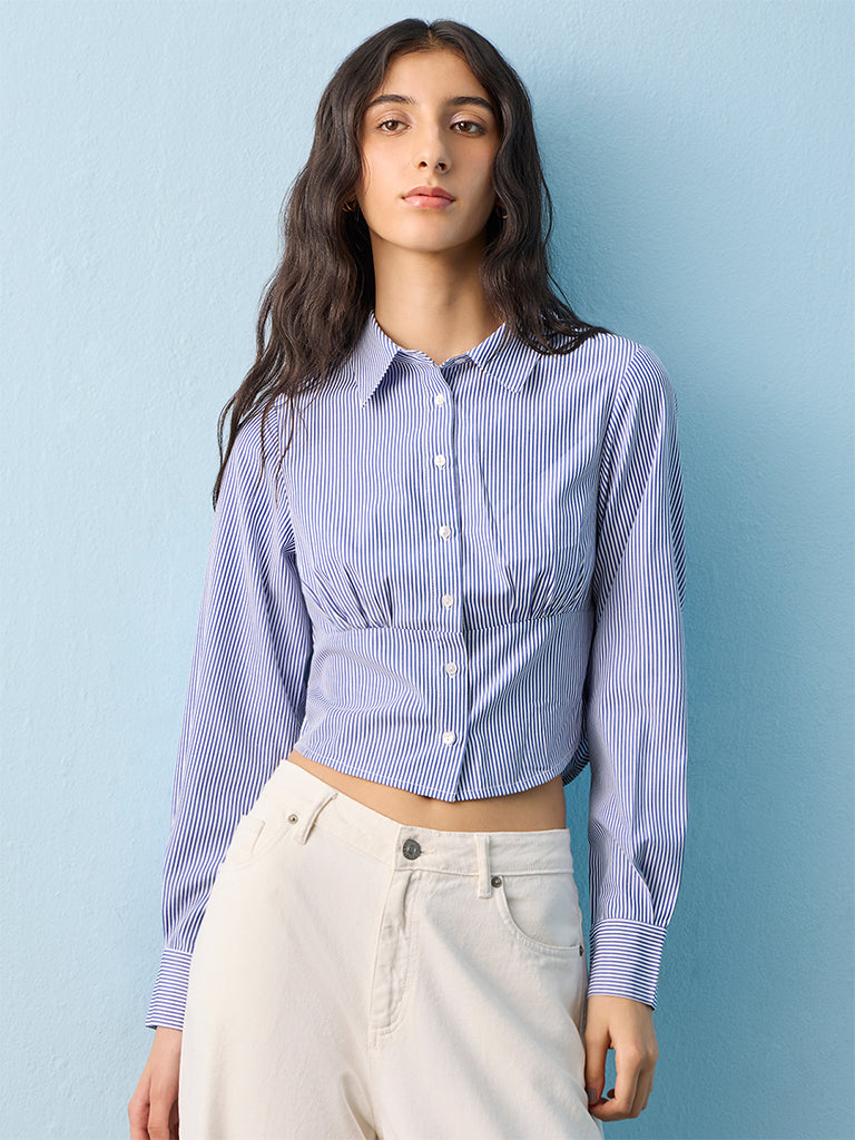 Nuon Blue Striped Shirt