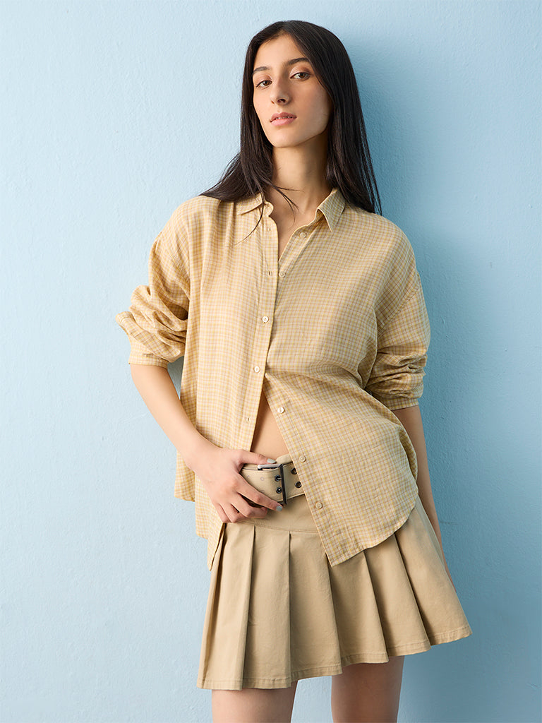 Nuon Yellow Checkered Shirt