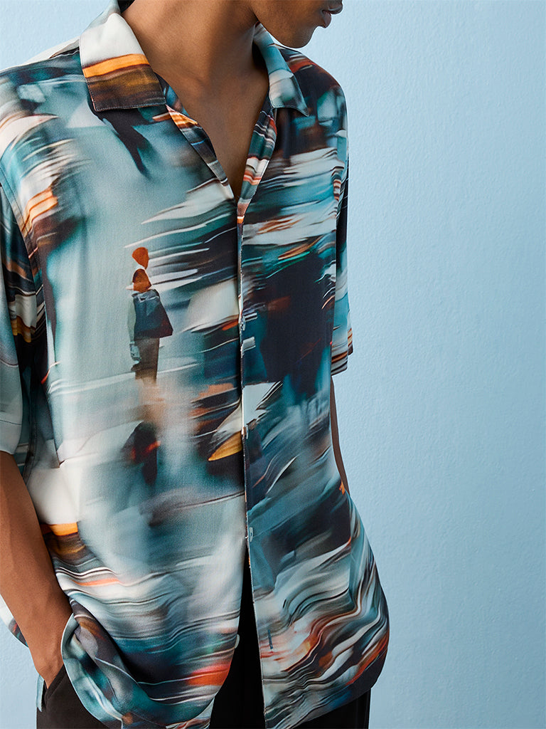Nuon Multicolour Abstract Printed Relaxed-Fit Shirt