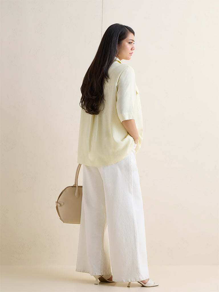 Gia Light Green Solid Blouse