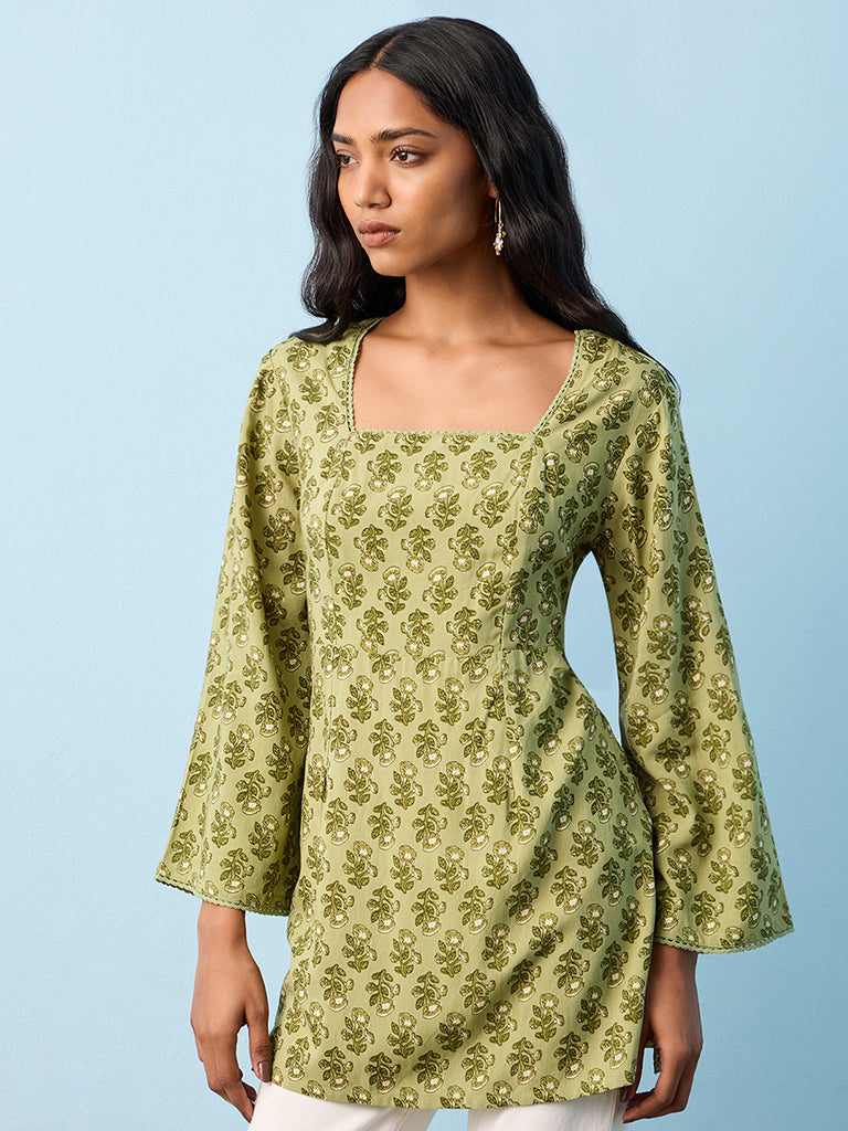 Utsa Sage Botanical Design Kurti