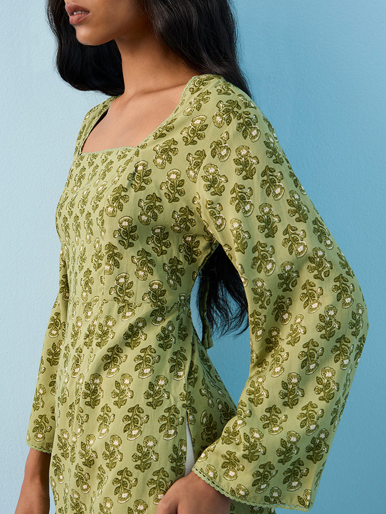 Utsa Sage Botanical Design Kurti