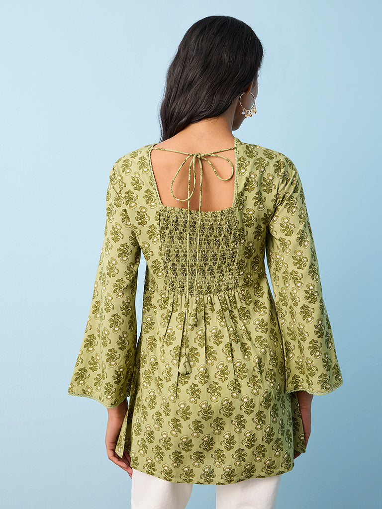 Utsa Sage Botanical Design Kurti